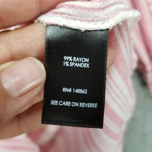 Torrid Shirt Womens 4X Pink Striped Long Sleeve Button Up Collared Pocket - Picture 5 of 11